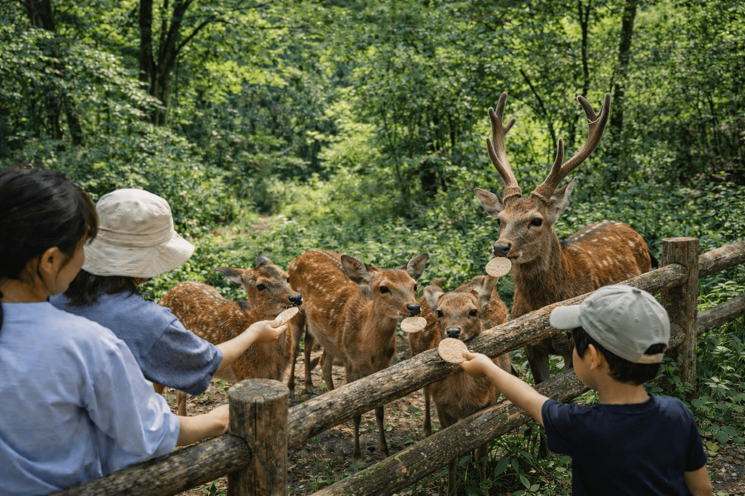 鹿の餌やり広場